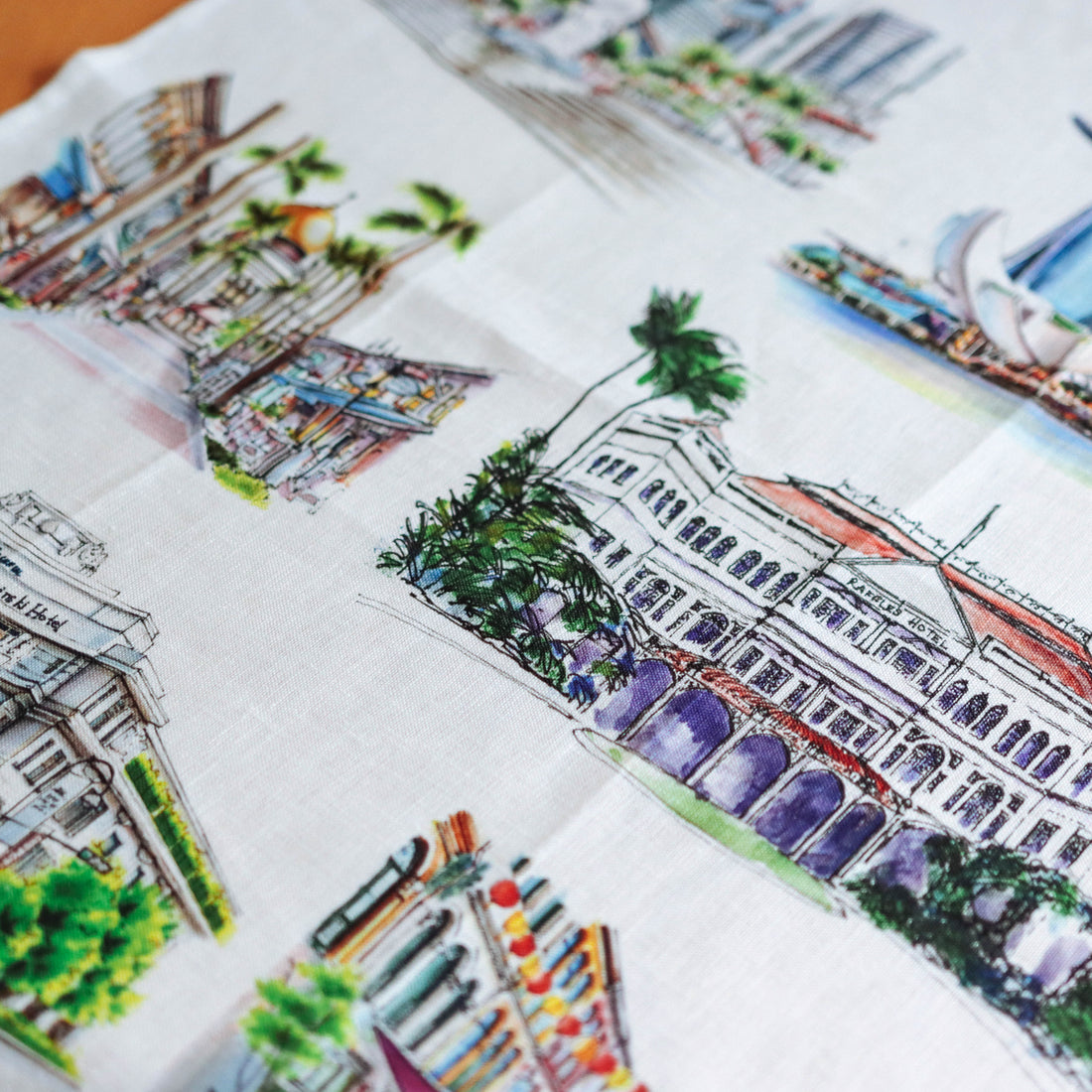 Iconic Sights Linen Tea Towel