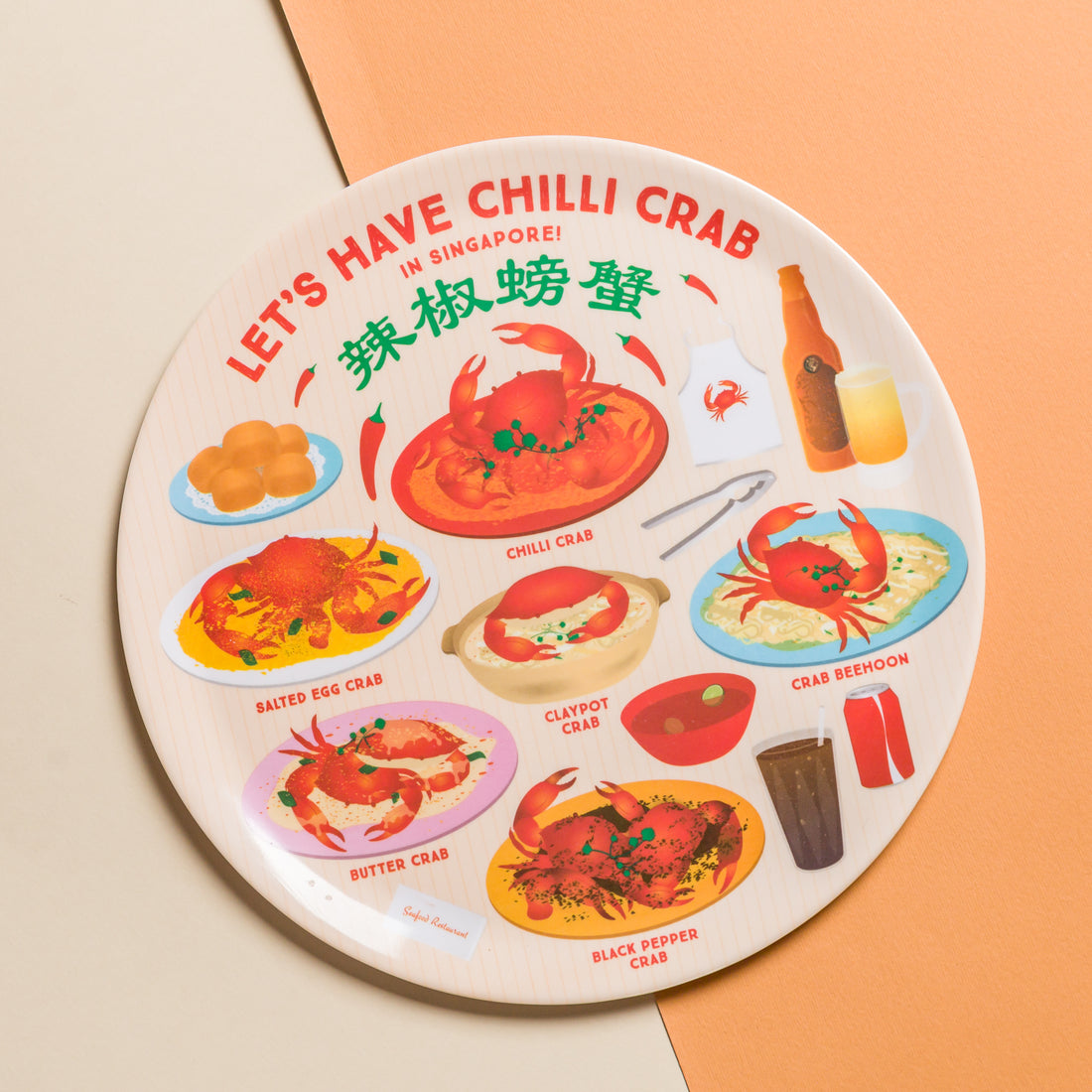 Let's Have Chilli Crab Melamine Plate