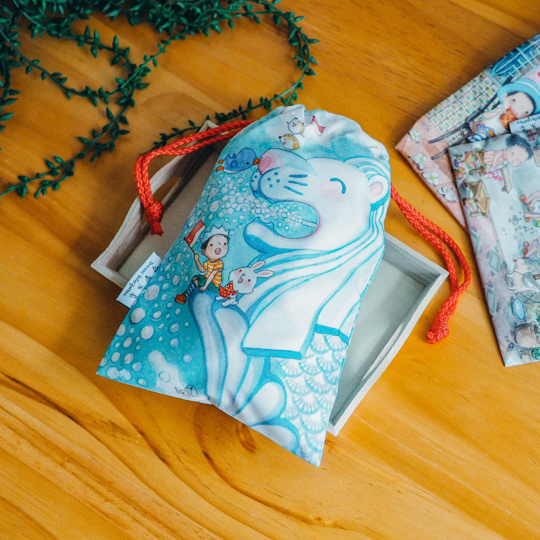 Ah Guo CNY Reversible Drawstring Pouch