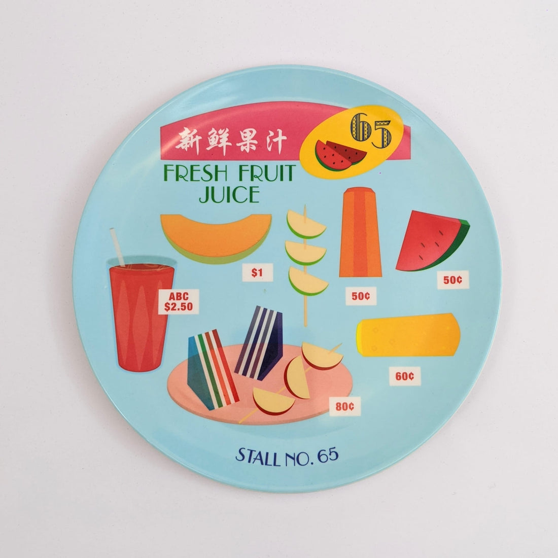Fresh Fruit Juice Melamine Plate